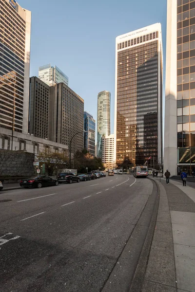 Vancouver Canada Fevereiro 2020 Manhã Inverno Centro Cidade Vista Rua — Fotografia de Stock