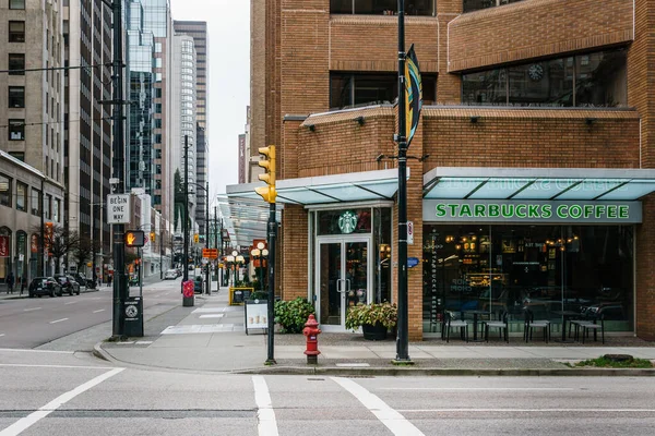 Vancouver Kanada Ruari 2020 Gatukorsning Centrum Söndag Morgon — Stockfoto