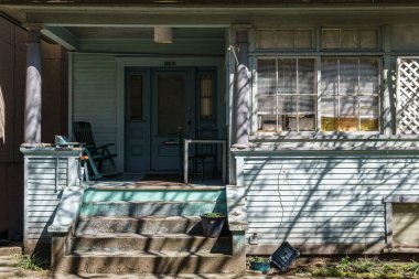 VANCOUVER, Kanada - Nisan 07, 2020: Eski geleneksel Amerikan tarihi binası