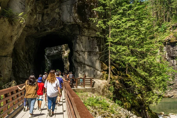 Othello Tunnels Canada Июля 2019 Года Люди Мосту Популярном Туристическом — стоковое фото