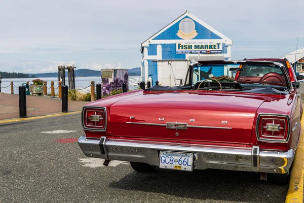 Sidney Canada July 2019 Classic Convertible Red Ford Street — Stock Photo, Image