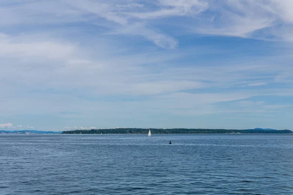 Sidney Canada Juli 2019 Båt Haro Sund Utsikt Från Vancouver — Stockfoto
