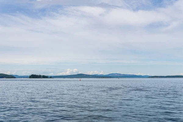 Haro Pemandangan Selat Dari Pulau Vancouver Dengan Langit Mendung British — Stok Foto