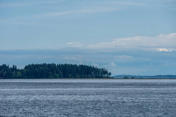 Haro Pemandangan Selat Dari Pulau Vancouver Dengan Langit Mendung British — Stok Foto