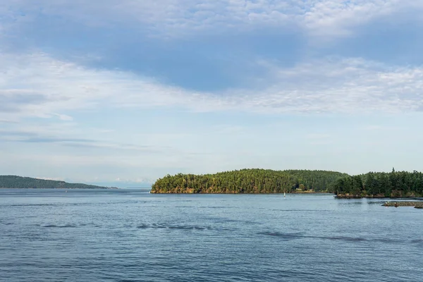 Haro Pemandangan Selat Dari Pulau Vancouver Dengan Langit Mendung British — Stok Foto