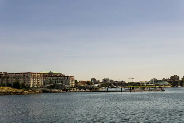 Victoria Canada July 2019 Busy Harbor Downtown Area Yachts Modern — Stock Photo, Image