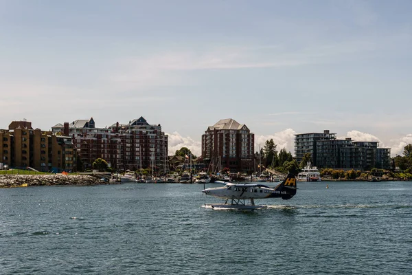 Victoria Canadá Julio 2019 Puerto Ocupado Centro Ciudad Con Yates —  Fotos de Stock