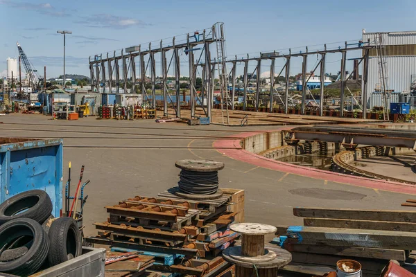 Victoria Canada July 2019 Heavy Duty Industrial Tools Shipyard People — Stock Photo, Image