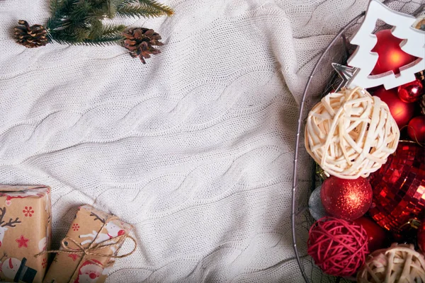 Nouvelles années nature morte avec des bougies — Photo