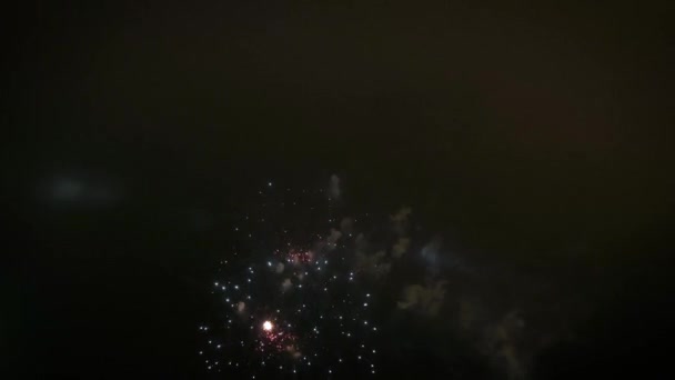 Beau spectacle de feux d'artifice dans le ciel nocturne — Video