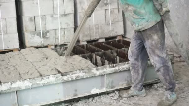 Köpük beton blok imalatı — Stok video