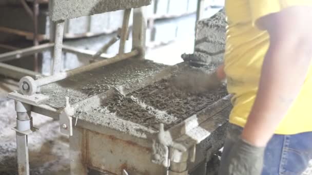 Köpük beton blok imalatı — Stok video