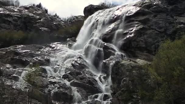 Rivière de montagne enragée. Sauvage de l'eau propre et claire dans la rivière de montagne .