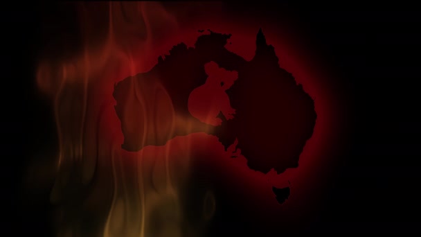 Fires in Australia. Video in motion vector illustration. — Stock Video