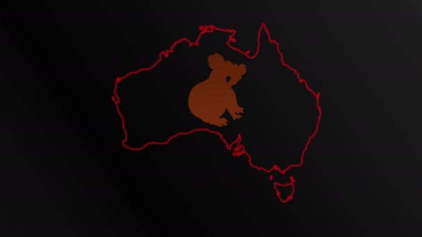 Fires in Australia. Video in motion vector illustration. — Stock Video