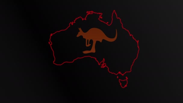 Vuur in Australië. Video in beweging vector illustratie. — Stockvideo