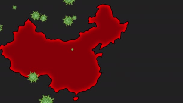 Epidemiskt coronavirus i Kina. Animeringsvideo — Stockvideo