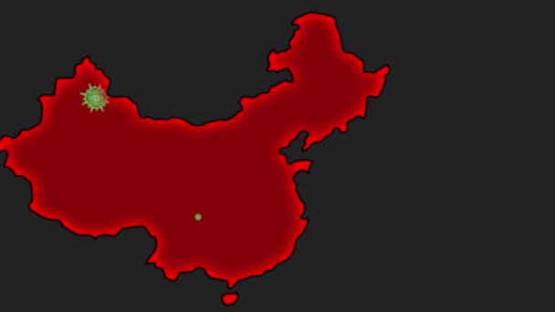 Epidemische Coronavirus in China. Animationsvideo — Stockvideo