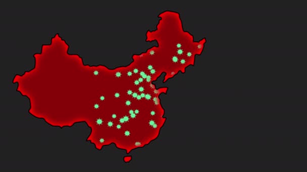 中国で流行しているコロナウイルス。アニメーションビデオ — ストック動画