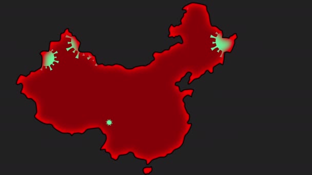 Coronavirus epidémico en China. Vídeo de animación — Vídeos de Stock