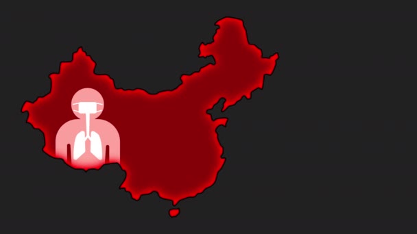 Incoronavirus epidemico in Cina. Video di animazione — Video Stock