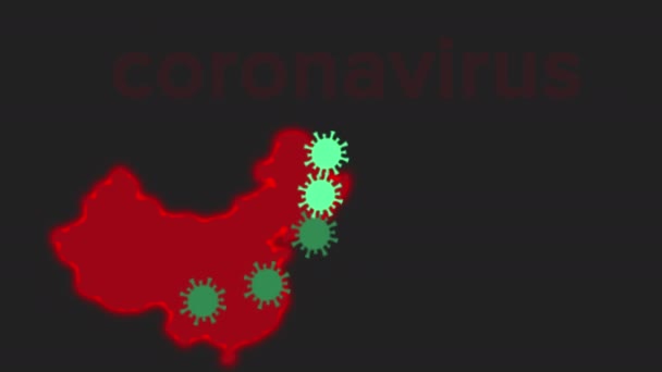 Epidemic coronavirus di Cina. Video animasi — Stok Video