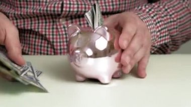 Domuz kumbarası pembe domuz. Yatırımlar ve iş. İnsan ve para