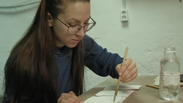 도자기 작업장. 도자기로 타일을 만드는 일 — 비디오