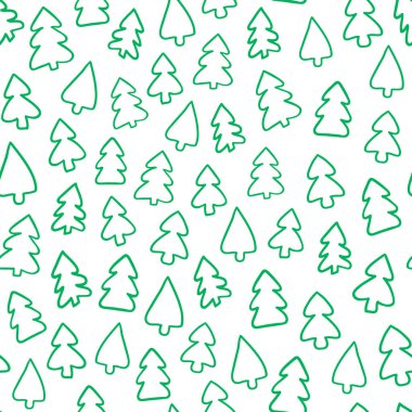 Noel desenleri, dekoratif elementler ve ağaçlarla çizilmiş. Mutlu Noeller ve mutlu yeni yıl paketleme kağıtları.