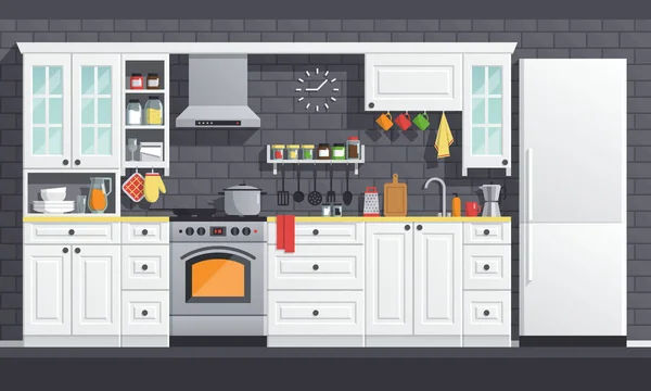 Ilustrasi peralatan dapur - Stok Vektor