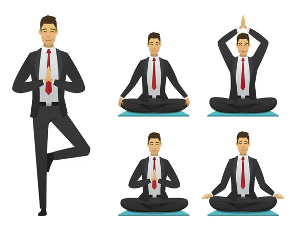 Yoga office adam örnek teşkil etmektedir. — Stok Vektör