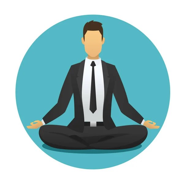 Yoga poz simgesi ile rahatlatıcı office adam