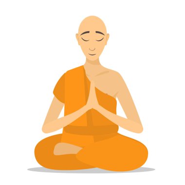 İzole meditasyon Budist rahip.