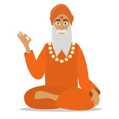 Hindu rahip izole meditasyon.