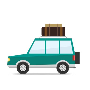 İzole karikatür jeep