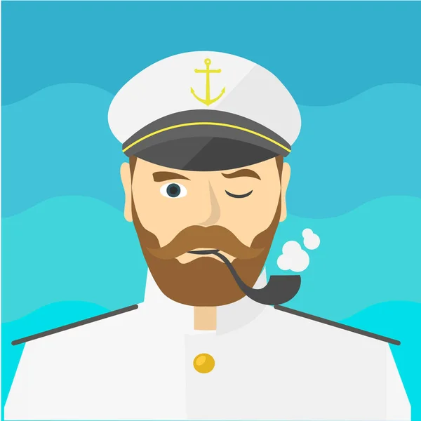 Portret van de kapitein van de schepen. — Stockvector