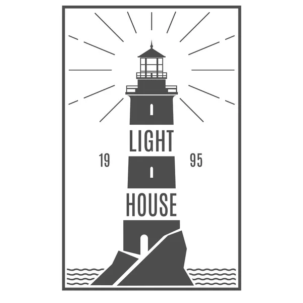 Deniz feneri retro siyah logosu.