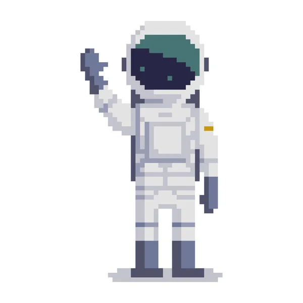 Cosmonaut pixel art — Stock Vector