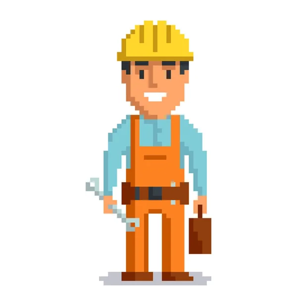 Arte de pixel do construtor —  Vetores de Stock