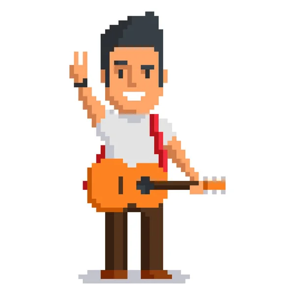 Arte de pixel de músico — Vetor de Stock