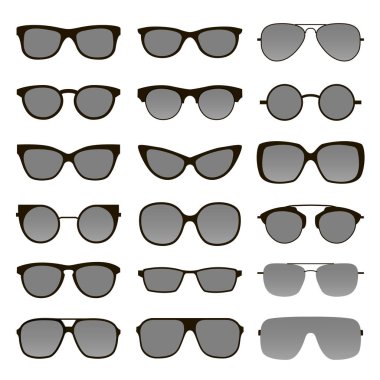 Set of various custom glasses clipart