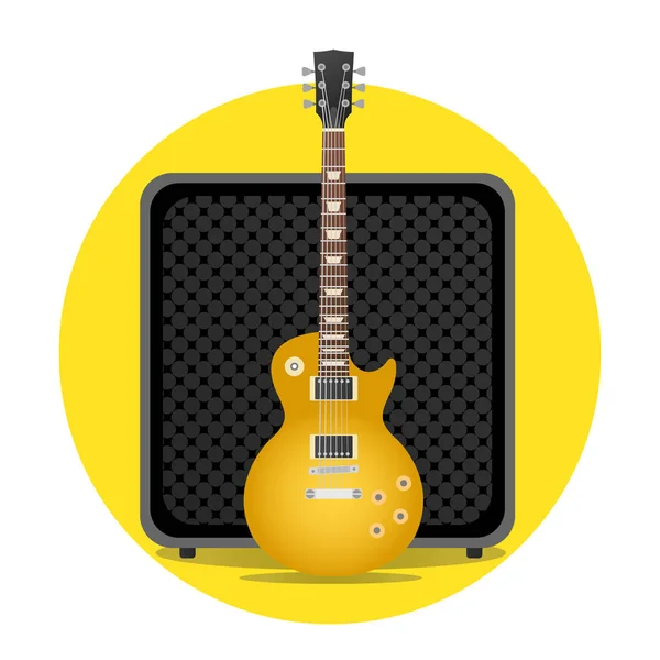 Electric guitar with amp — Stock Vector