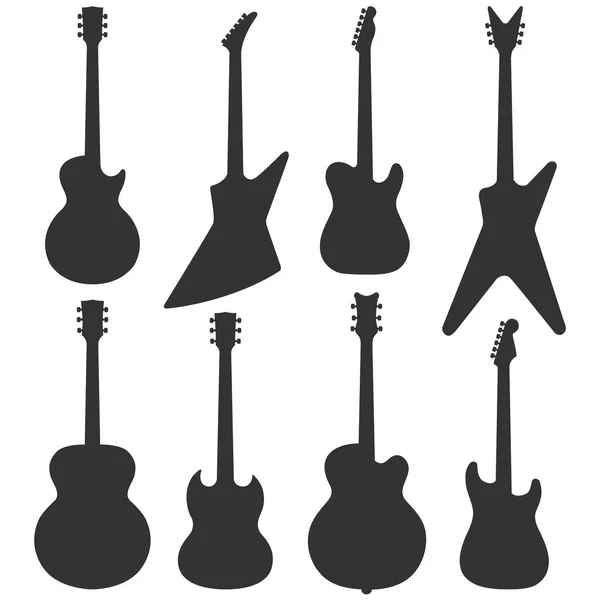Silhueta de guitarras elétricas —  Vetores de Stock