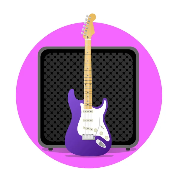 핑크 전기 기타 앰프 — 스톡 벡터