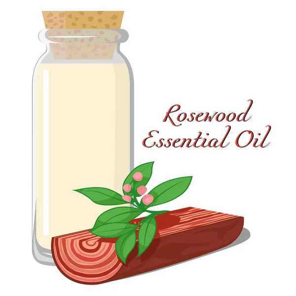 Rosewood essential oil — Stock Vector