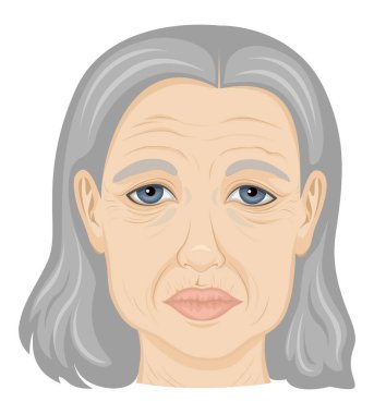 Yaşlı bir bayanın resmi.