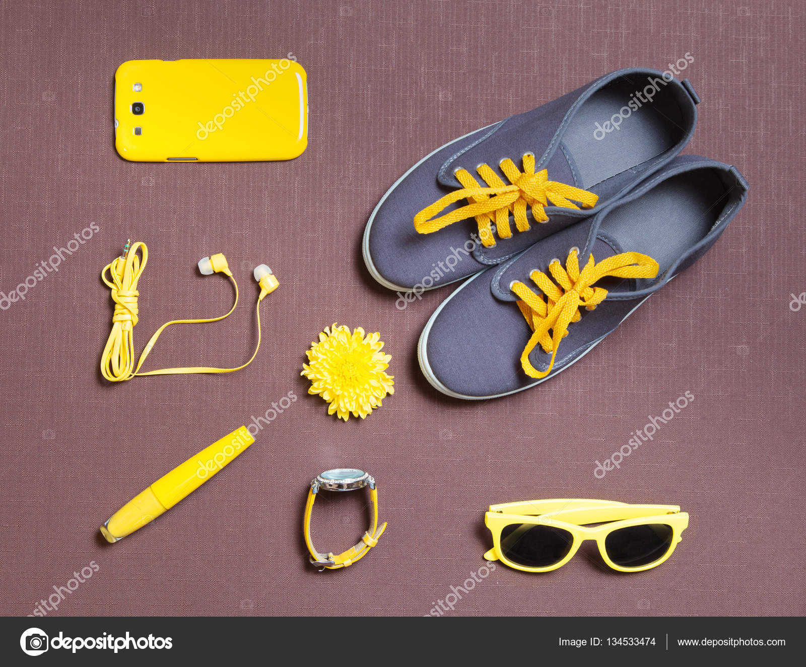 Yellow Kit Of Random Object Stock Photo Image By C Upslim