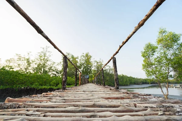Old Wooden Bridge Selective Focus — Stock Photo, Image