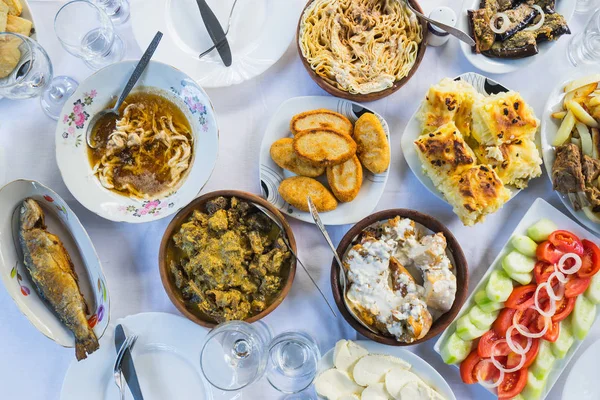 Adjarian Georgian Traditional Food Overhead View Selective Focus Adjara Region — Stock Photo, Image