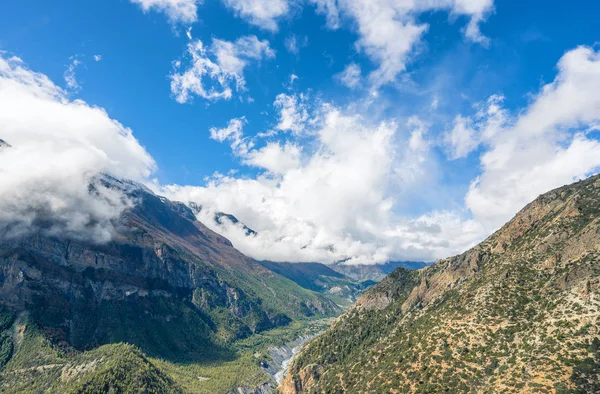 Panorama Mountains Pisang Nepal — Stock Photo, Image